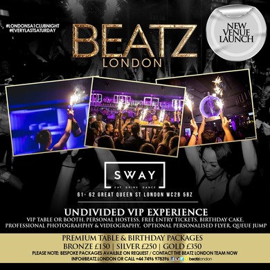 BEATZ LONDON @ SWAY | SAT MAY 26TH
