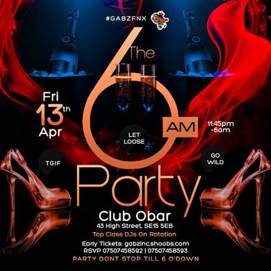 The6amParty FT DJ SEAN | April 13th CLUBOBAR