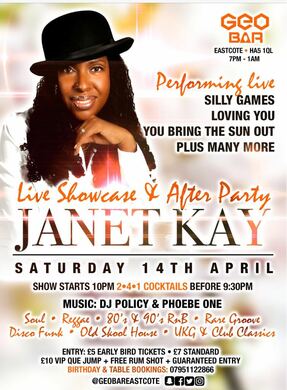 🌟JANET KAY🌟 LIVE🌟SHOWCASE & AFTER PARTY🌟