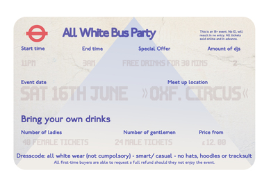 All White - Bus Party (Meet Outside Nike Twn)
