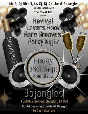 Rare Groove, Revival & Lovers Rock Party