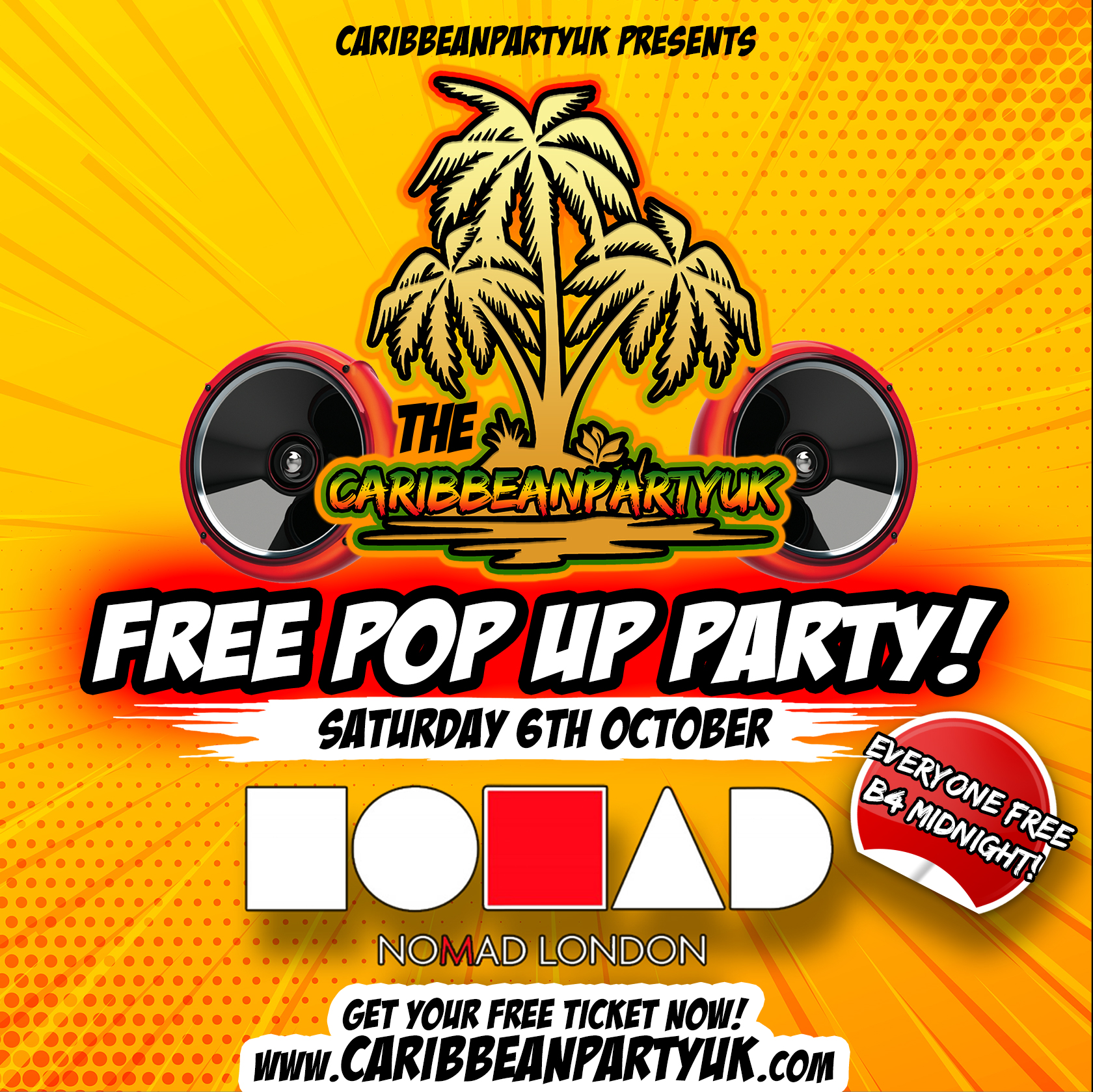 CARIBBEAN PARTY UK - FREE POP UP PARTY!