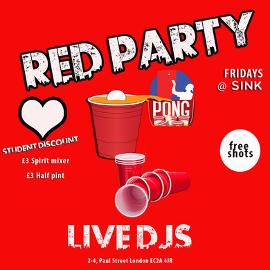 Red Party Sink 'n' Drink