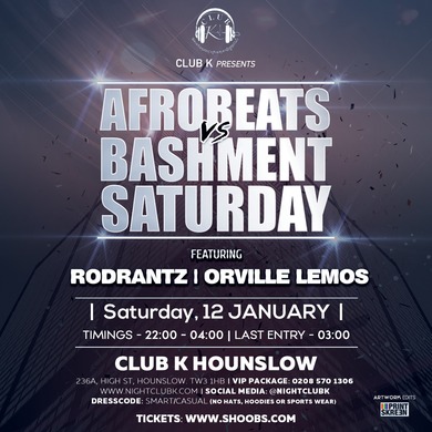 AFROBEATS V/S BASHMENT SATURDAYS