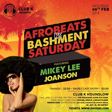 AFROBEATS vs BASHMENT SATURDAY