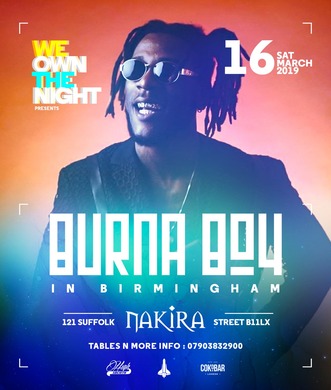 BURNABOY LIVE IN BIRMINGHAM! #WOTN LAUNCH