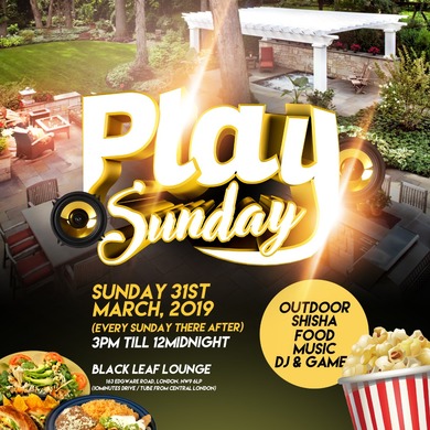 PLAY SUNDAYZ OUTDOOR DJ SHISHA GAMES MUSIC £5