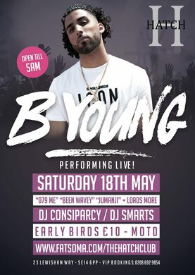 B Young performing live at The Hatch