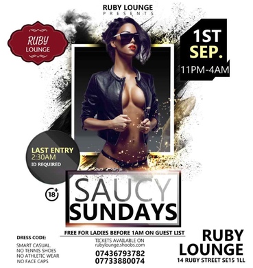 SAUCY SUNDAY@RUBYLOUGE#Bashment vs #Afrobeat