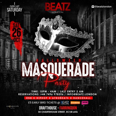 BEATZ LONDON |♚| HALLOWEEN MASQUERADE PARTY