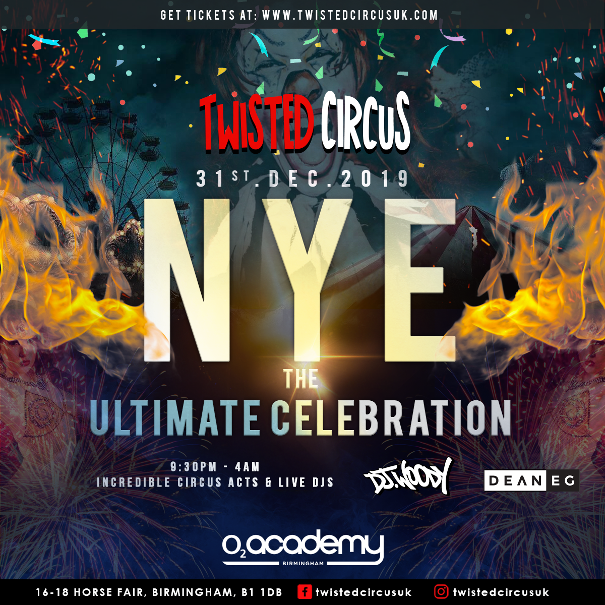 TWISTED CIRCUS NYE FESTIVAL: BIRMINGHAM