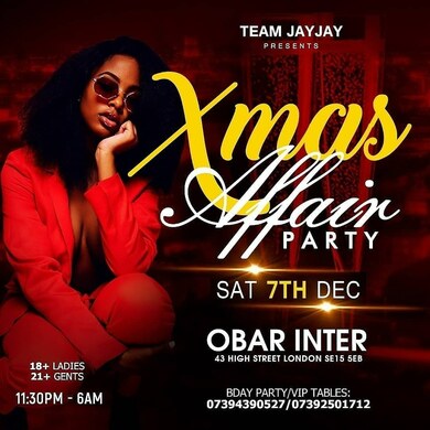 XMAS AFFAIR PARTY /SAT 7TH DEC 2019