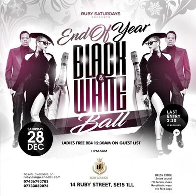 Ruby Lounge -End of Year Black and White Ball