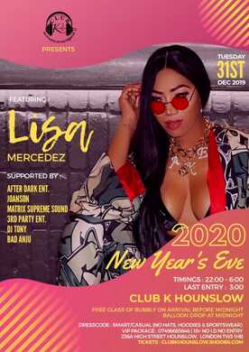 2020 New Years Eve featuring Lisa Mercedez
