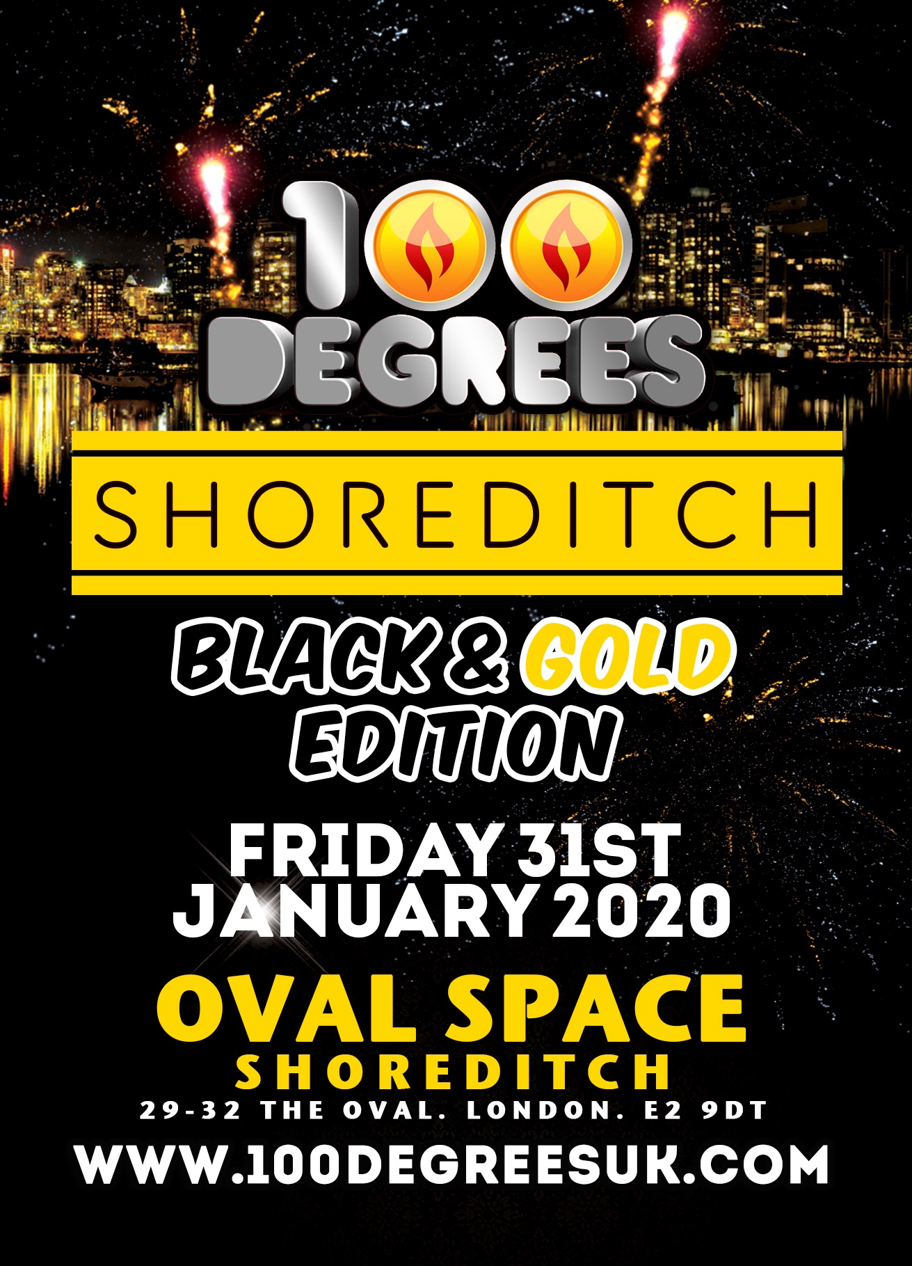 100 DEGREES: Shoreditch Black & Gold Party