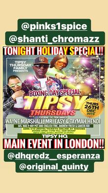 TIPSY THURSDAY BOXING DAY SPECIAL!!!