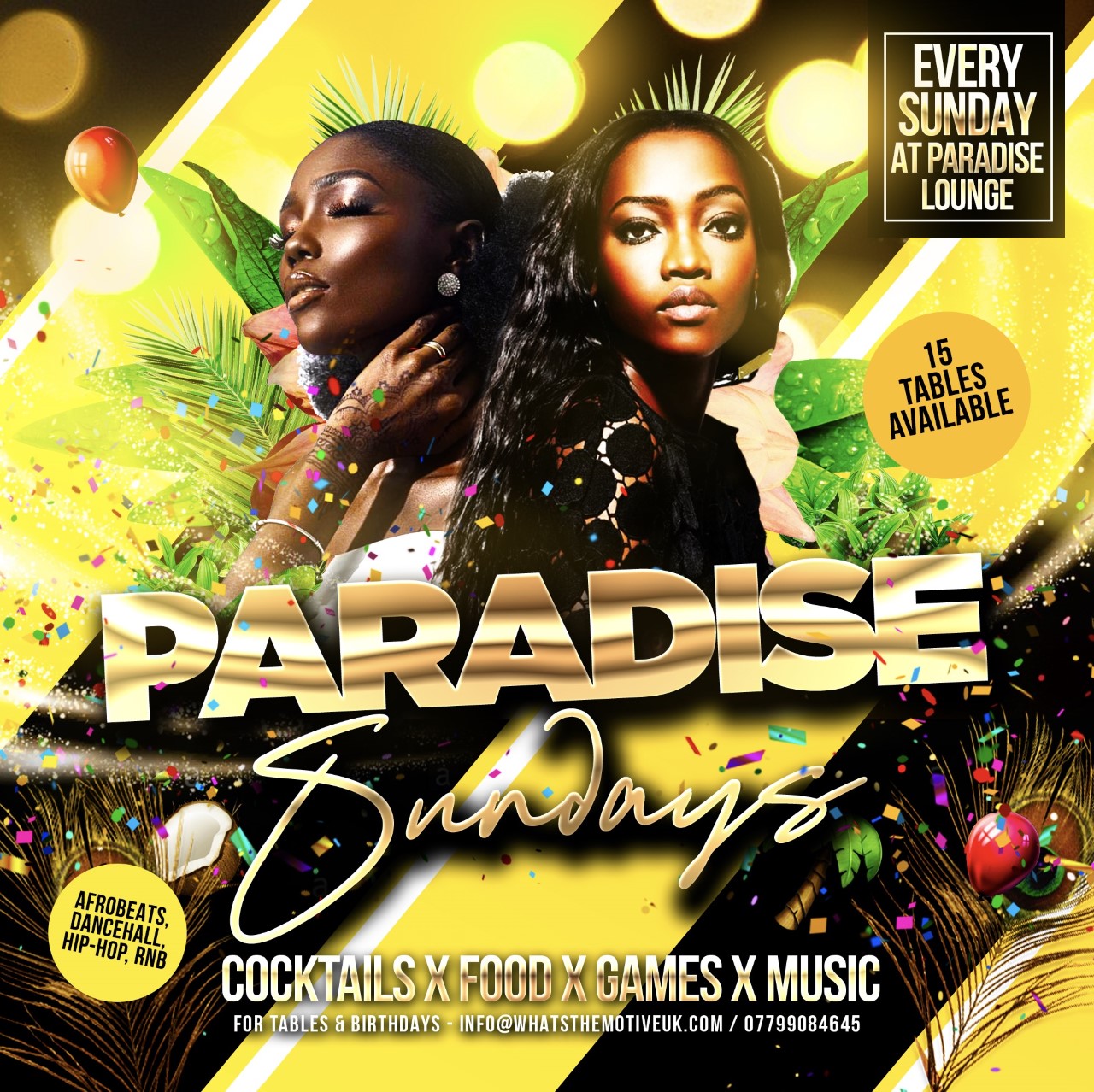 PARADISE SUNDAYS - Cocktails x Food x Music
