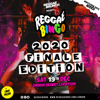 Reggae Bingo 2020 FINALE - sat 19th Dec