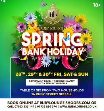 Ruby Lounge Sundays - Bank Holiday Weekend