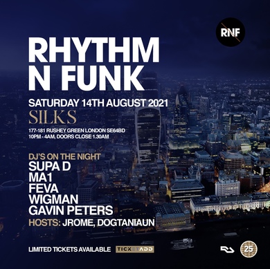 Rhythm n Funk Saturday 14th August 