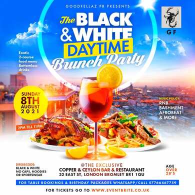 GOODFELLAZ PR PRESENTS THE BLACK & WHITE DAYTIME BRUNCH PARTY 