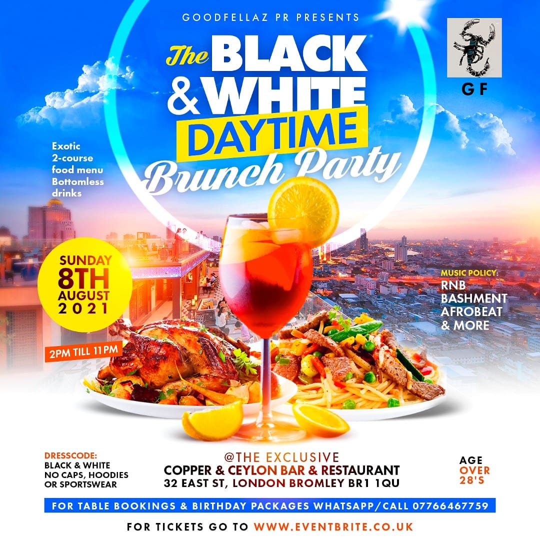 GOODFELLAZ PR PRESENTS THE BLACK & WHITE DAYTIME BRUNCH PARTY 