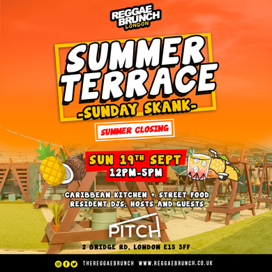 Reggae brunch - Summer Terrace - Sunday Skank - SUN 19TH SEPTEMBER