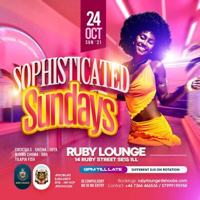 Ruby Lounge Sundays -  Sophisticated Sundays