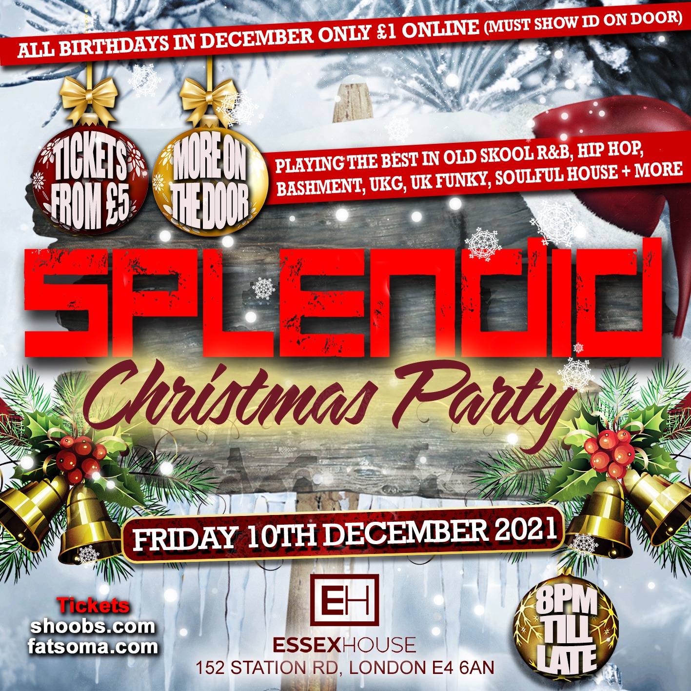 Splendid: Christmas Party - Fri 10th Dec @ Essex House