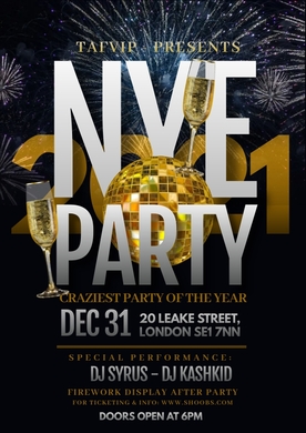 NYE PARTY IN THE CITY - 10 HOUR EVENT - WATERLOO 