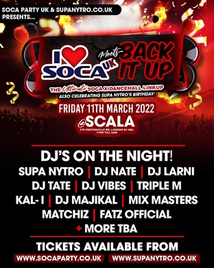 I LOVE SOCA UK Meets BACK IT UP| Soca Meets Dancehall | Rep Your Genre