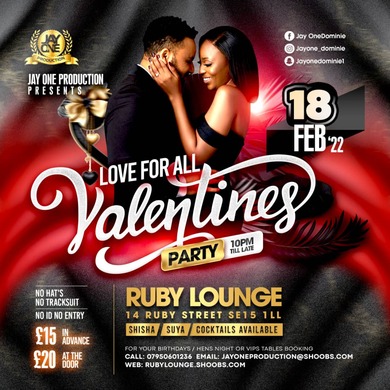 Ruby Lounge  -  Valentines Party - Love For All