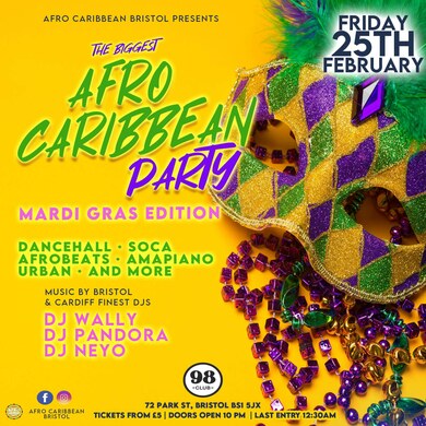 MARDI GRAS - Afrobeats, Dancehall, Soca, Amapiano, Urban...