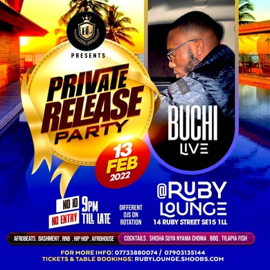 Ruby Lounge Sundays -  Afrobeat Sundays