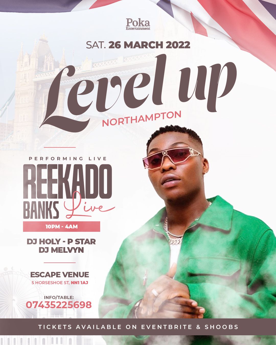 Reekado Banks Live In Northampton - Level UP