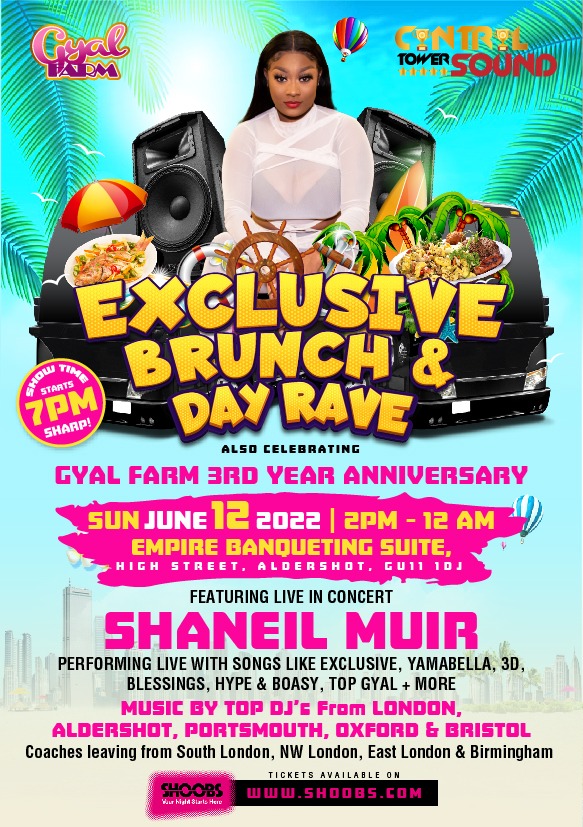 Exclusive Brunch & Day Rave featuring Shaneil Muir Live