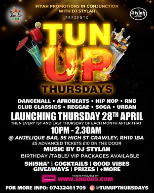 TUN UP THURSDAYS CRAWLEY @ Anjelique Bar