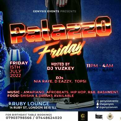 Ruby Lounge presents -  Palazzo Friday