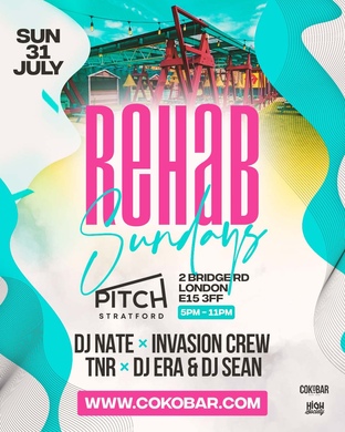 Rehab Day Rave @ Pitch Sundays with Special guest!  