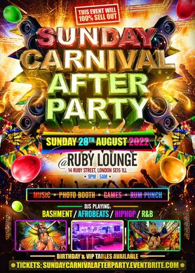 Ruby Lounge Sundays -  Carnival Afterparty