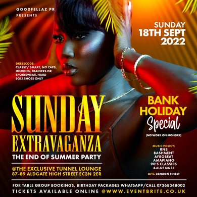Bank holiday Sunday free event 