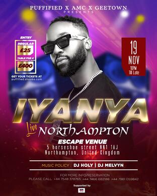 IYANYA LIVE MUSIC CONCERT NORTHAMPTON UK