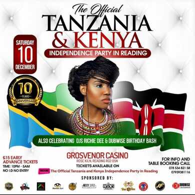 THE OFFICIAL TANZANIA AND KENYA INDEPENDENCE PARTY (JAMHURI) IN READING   
