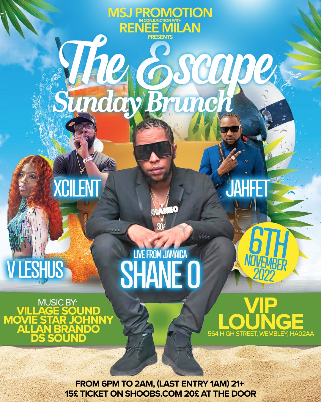 THE ESCAPE SUNDAY BRUNCH SHANE O LIVE FROM JA 