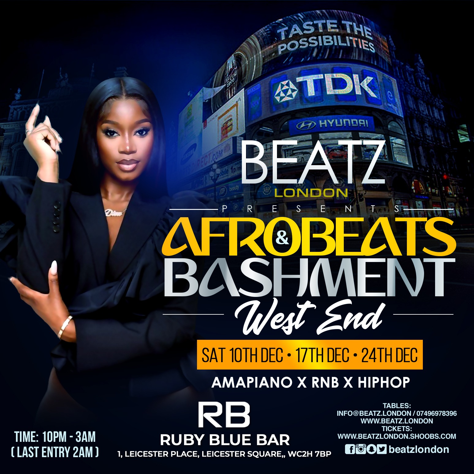 BEATZ LONDON PRESENTS AFROBEATS & BASHMENT WESTEND 