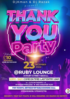 Ruby Lounge - Thank You Party 2022