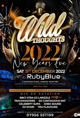 Chanel HOSTS: NEW YEARS EVE PARTY @ RUBY BLUE LONDON. Sat: 31st DEC 2