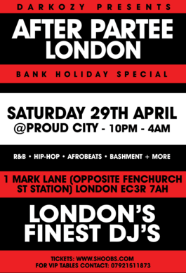 After Partee London - Bank Holiday special!