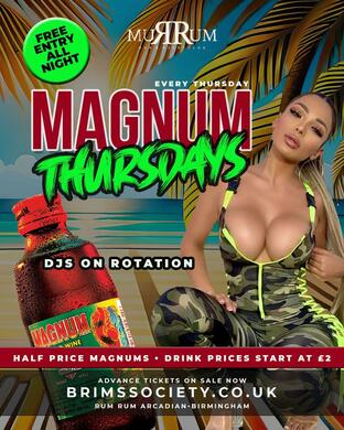 MAGNUM THURSDAY NEW STUDENT THURSDAY 🌸 IN ARCADIAN ** Drinks Offers ** £1 Entry + a FREE Drink