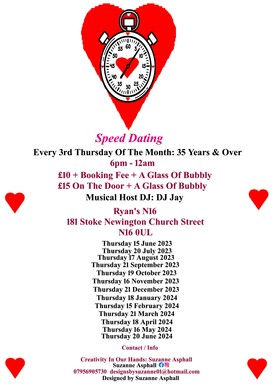 Speed dating 35 years & over. Thursday 